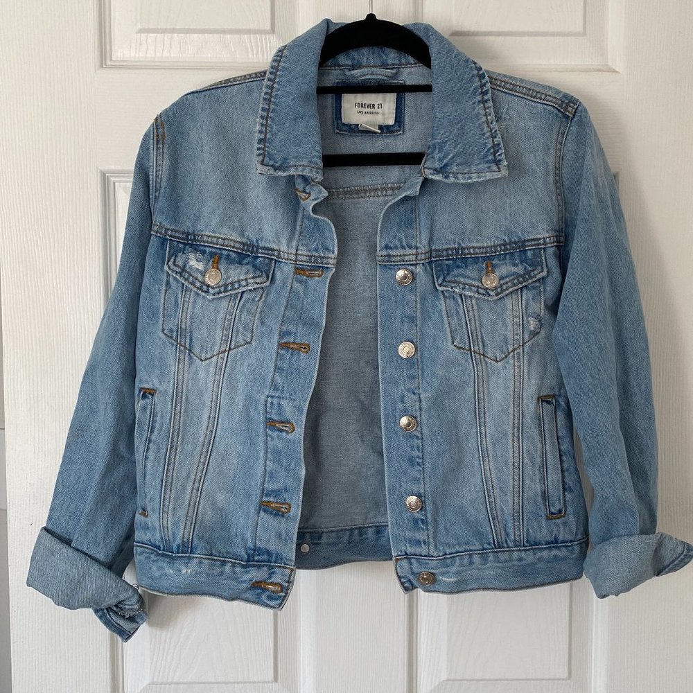 Boxy Distressed Forever 21 Jean Jacket